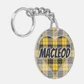Scottish Flash Clan MacLeod of Lewis Tartan Heart Sleutelhanger (Voorkant Links)