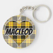 Scottish Flash Clan MacLeod of Lewis Tartan Heart Sleutelhanger (Achterkant)
