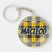 Scottish Flash Clan MacLeod of Lewis Tartan Heart Sleutelhanger (Voorkant)