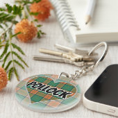 Scottish Flash Clan Pollock Tartan Heart Sleutelhanger (Voorkant Rechts)
