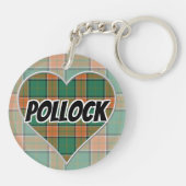 Scottish Flash Clan Pollock Tartan Heart Sleutelhanger (Achterkant)