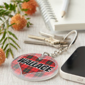 Scottish Flash Clan Wallace Tartan Heart Sleutelhanger (Voorkant Rechts)