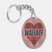 Scottish Flash Clan Wallace Tartan Heart Sleutelhanger (Voorkant Links)