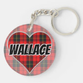 Scottish Flash Clan Wallace Tartan Heart Sleutelhanger (Achterkant)