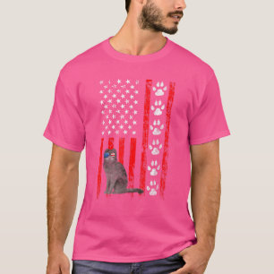 Scottish Fold Cat 4th of Juli Patriottisch Amerika T-shirt