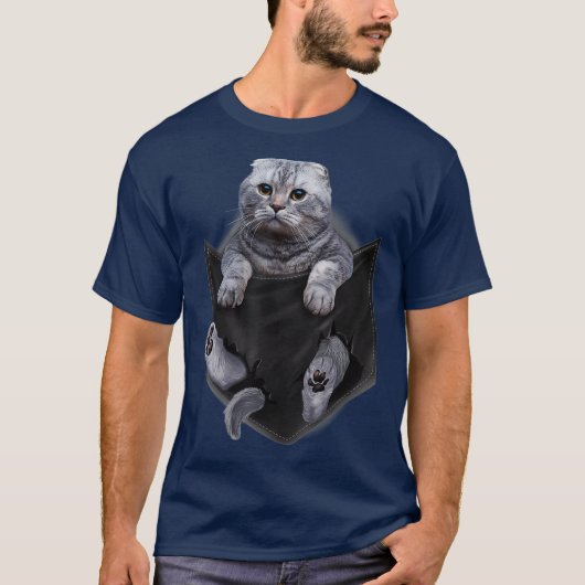 Scottish Fold Cat in Pocket  Cats   Gifts T-shirt (Voorkant)