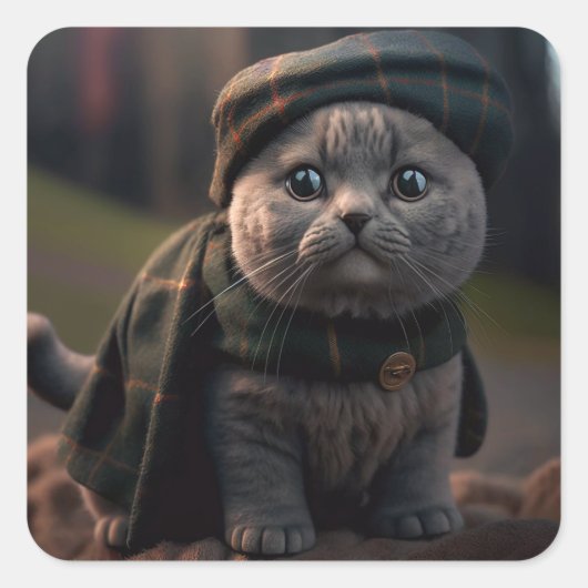 Scottish Fold Cat in the Scottish Pet Sticker (Voorkant)