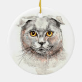 Scottish Fold Cat Keramisch Ornament (Achterkant)