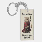 Scottish Fold Cat met doedelzak Sleutelhanger (Voorkant Links)