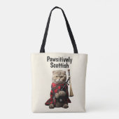 Scottish Fold Cat met doedelzak Tote Bag (Achterkant)