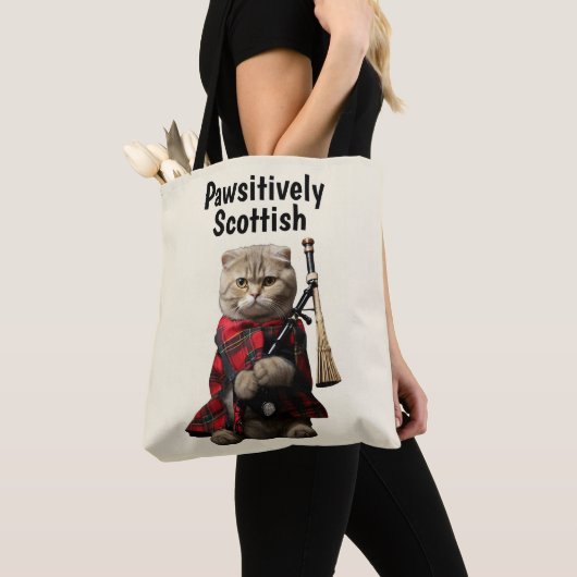 Scottish Fold Cat met doedelzak Tote Bag (Dichtbij)