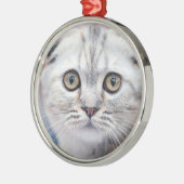 Scottish Fold Cat Metalen Ornament (Links)