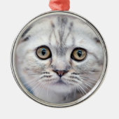 Scottish Fold Cat Metalen Ornament (Voorkant)