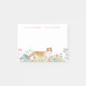Scottish Fold Cat | Monogram Floral Post-it® Notes (Voorkant)