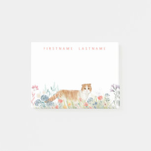 Scottish Fold Cat Monogram Floral Post-it® Notes