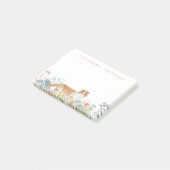 Scottish Fold Cat | Monogram Floral Post-it® Notes (Schuin)