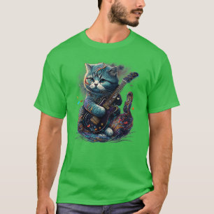 Scottish Fold Cat Palling Electric Guitar Rock 2 T-shirt