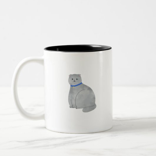 Scottish Fold Cat Tweekleurige Koffiemok (Links)