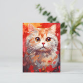 Scottish Fold Cat Valentijnsdag Briefkaart (Staand voorkant)