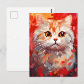 Scottish Fold Cat Valentijnsdag Briefkaart (Voorkant / Achterkant)