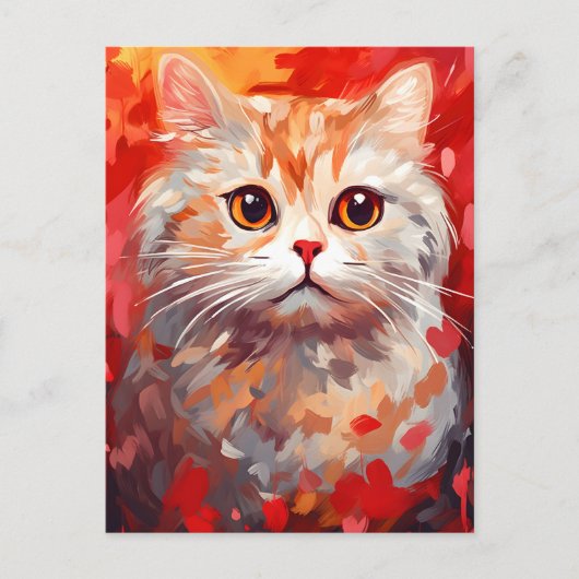 Scottish Fold Cat Valentijnsdag Briefkaart (Voorkant)