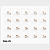 Scottish Fold Cat Vierkante Sticker (Vel)