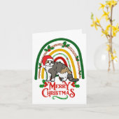 Scottish Fold Cat Vrolijk Kerstfeest Kaart (Gele Bloem)