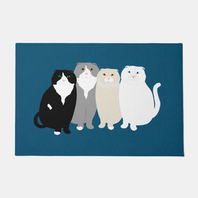 Scottish Fold Cats Doormat Deurmat (Voorkant)