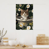 Scottish Fold In Bathtub Poster, Funny Cat Poster (Keuken)