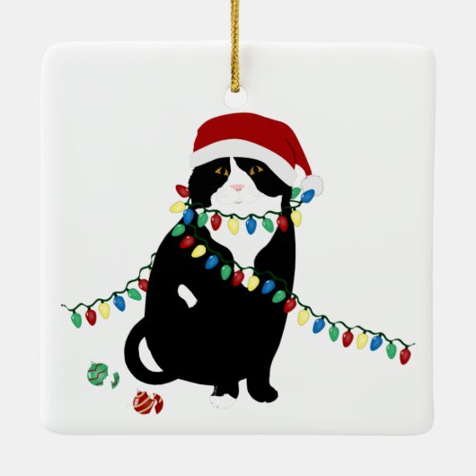 Scottish Fold kerstversiering Keramisch Ornament (Achterkant)