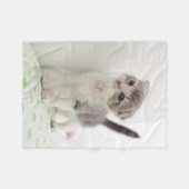 Scottish Fold Kitten Fleece Deken (Voorkant (Horizontaal))