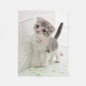 Scottish Fold Kitten Fleece Deken (Voorkant)