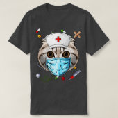 Scottish Fold Nurse RN Funny ER Nursing School Gra T-shirt (Design voorkant)