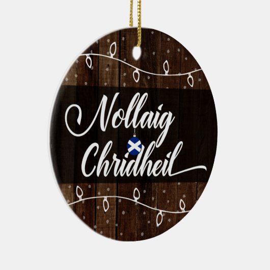 Scottish Gaelic Merry Kerstmis, Nollaig Chridheil Keramisch Ornament (Rechts)