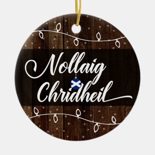 Scottish Gaelic Merry Kerstmis, Nollaig Chridheil Keramisch Ornament (Voorkant)