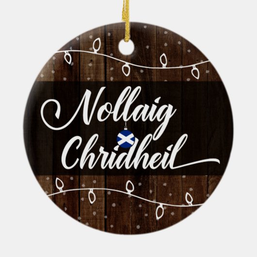 Scottish Gaelic Merry Kerstmis, Nollaig Chridheil Keramisch Ornament (Achterkant)