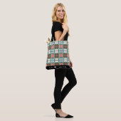Scottish Geïnspireerde Fair Isle Tartan Canvas tas (Op model)
