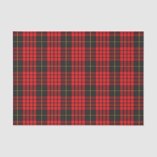 Scottish Gifts Clan MacQueen Red en Black Tartan Tissuepapier (Voorkant)