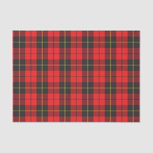 Scottish Gifts Clan Wallace Red en Black Tartan Tissuepapier (Voorkant)