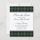 Scottish Gordon Tartan Wedding Save the Date Kaart (Voorkant)