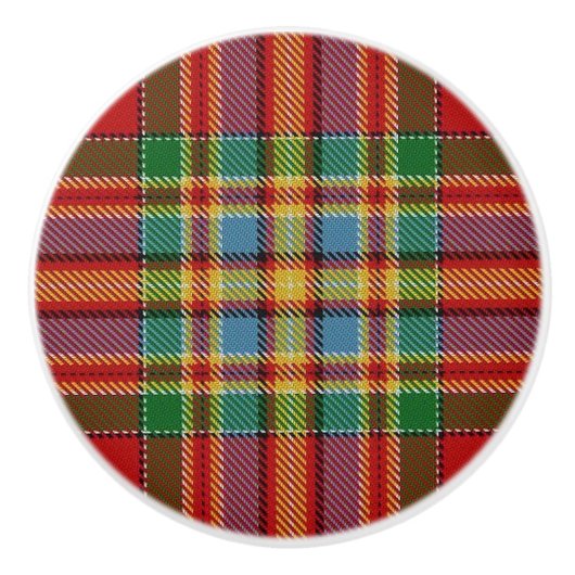 Scottish Grandeur Clan Chattan Tartan Pset Keramische Knop (Voorkant)