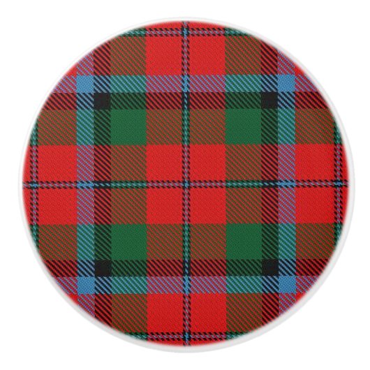Scottish Grandeur Clan MacNaughton Tartan Pset Keramische Knop (Voorkant)