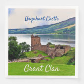 Scottish Grant Clan-Urquhart Castle Napkins Servet (Voorkant)