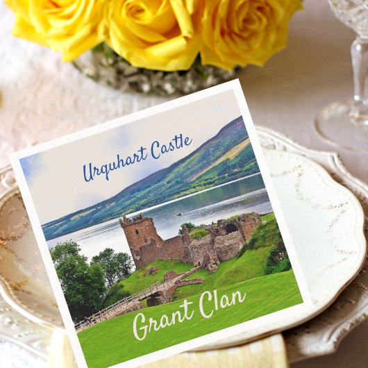 Scottish Grant Clan-Urquhart Castle Napkins Servet