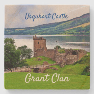 Scottish Grant Clan Urquhart Castle Stone Onderzet Stenen Onderzetter