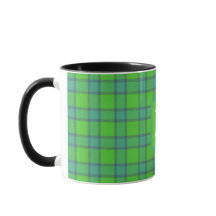 Scottish green &blue Plaid  tartan monogram name