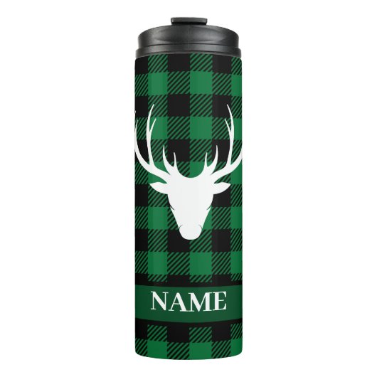 Scottish Green Buffalo Pset Tartan Thermosbeker (Voorkant)