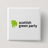 Scottish Green Party Logo Vierkante Button 5,1 Cm (Voorkant)