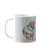 Scottish Green Tartan Highland Koe op maat