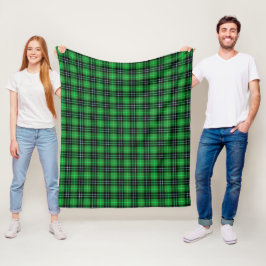 Scottish Green Tartan Plaid Fleece Deken
